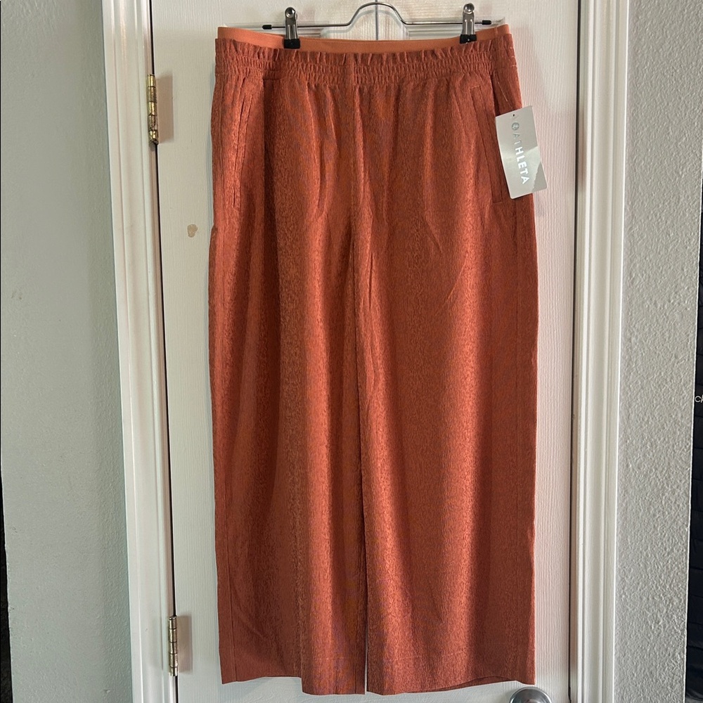 Athleta Wide-Leg Pants in Burnt Orange